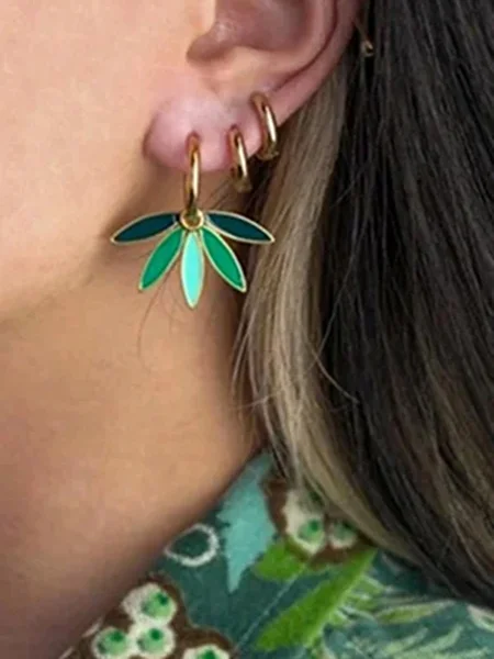 Groene Urban Hippies oorbellen